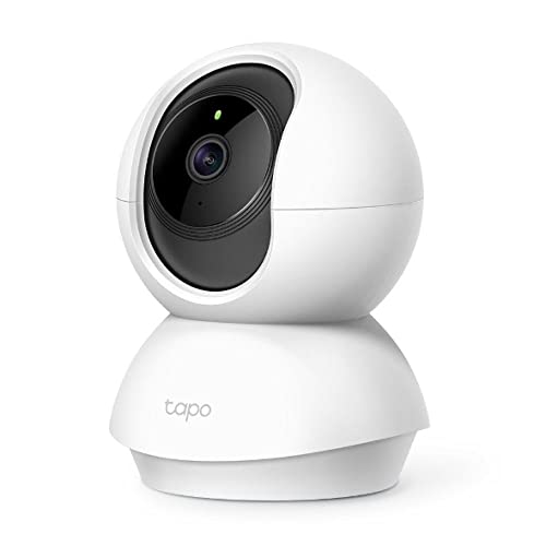 TP-Link 3MP Indoor Wi-Fi Camera (2K), Surveillance Camera, Night Vision, Real Time Notifications, Cloud Storage and MicroSD up to 256GB, Works with Alexa and Google Assistant (Tapo C210), bianco