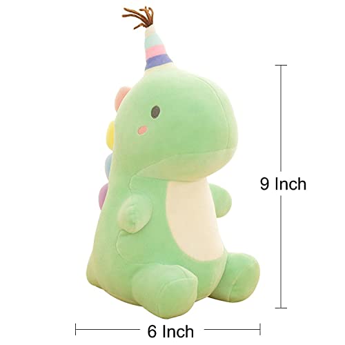 KASTWAVE Plush Toys Cute Stuffed Animal Soft Plushie, Mini and Cute Dinosaur Toy, Dinosaur Soft Dino Plushie for Kids Plush Doll Gifts for Boys Girls Blue, 9 Inch Cute Animal Dinosaur Design (Green)