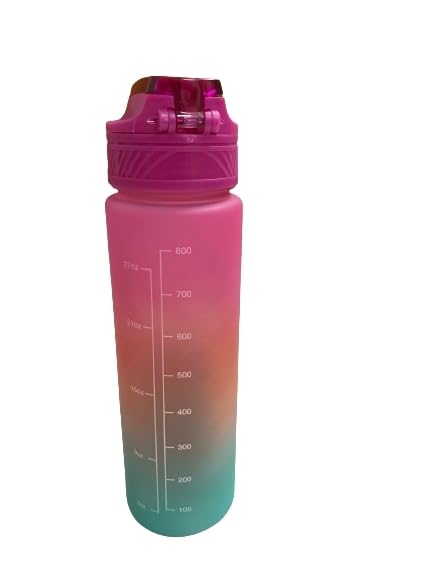 800 ml and 280 ml Reusable Water Bottles, Set of 2, mix colour,Leakproof BPA Free Water Bottle, 800ml, One-Click Lock, for Gym, Yoga, Running, Sports, Travel, Camping, Hiking,Kids and School Water Bot