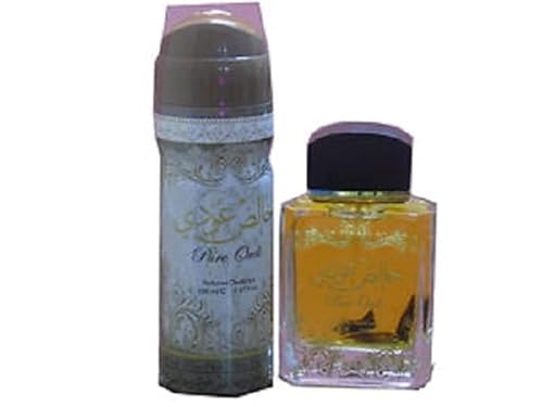 Lattafa Pure Oudi Gift Set (EDP 100ml, Deodorant 200ml)