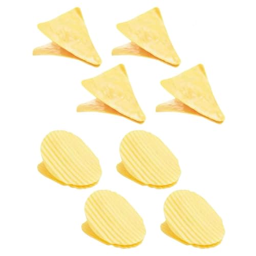 Potato Chip Bag Clips for Food Storage,8 PCS Strong Grip Snack & Bread Sealing Clips Cute Ripple Design Multi-Purpose ABS Plastic Food Bag Clips (4 Round & 4 Triangular)