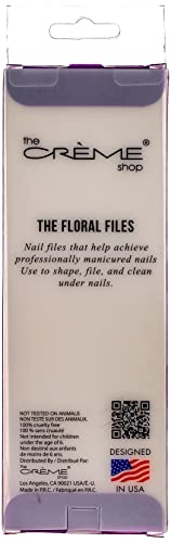The CrÃ¨me Shop Set Of 2 Manicure Pedicure Nail File Set. Durable & Easy-Grip Handles, Floral Patterns.