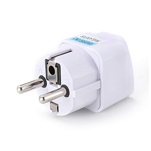 TopDeal Type E/F 2-Pin Grounded Plug Adapter (EU plug 3 Pieces)