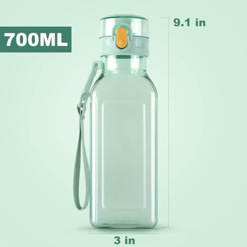 NALACAL Sports Water Bottle 700ml, Leakproof and BPA Free Drinks Bottle, Gym Water Bottle, Portable Reusable Waterbottle for Sports, Gym, University, Cycling, Travel Picnic Camping Hiking (Green)