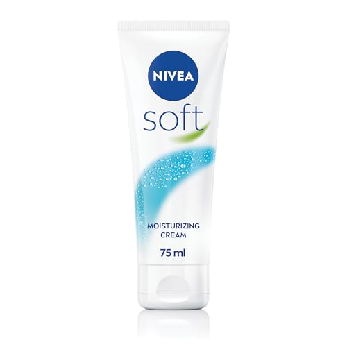 NIVEA Soft Moisturising Cream, A Moisturising Cream for Face, Body and Hands with Vitamin E and Jojoba Oil, Hand Cream Moisturises Deeply, All-Purpose Day Cream Tube, 75ml