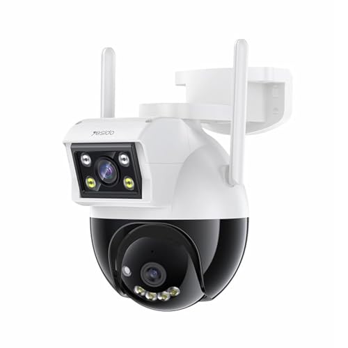 Yesido KM12 Wifi Outdoor Security Camera, 1080p HD Wifi Camera With Night Vision, Weatherproof, Dual Lens, 360° Motion Detection, Humanoid Tracking, Two-Way Voice, SD Card & Cloud Storage Support