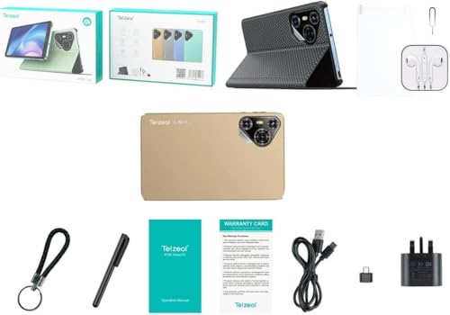 Telzeal P700 5G 7 Inch Android Tablet with Dual SIM 6GB RAM 256GB ROM and 3000 mAh Battery (Gold)