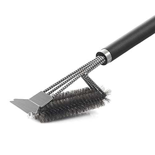 U-HOOME Grill Cleaning Brush, BBQ Grill Brush and Scraper, Stainless Steel Grill Cleaner with Durable Woven Wire Bristles, Safe Grill Cleaning Tool