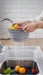Chopping Board Set, Multi-Use Cutting Board & Strainer, Over-the-Sink or Tabletop, Includes Detachable Foldable Washing Basket Colander, Easy-Store Design for Space Efficiency