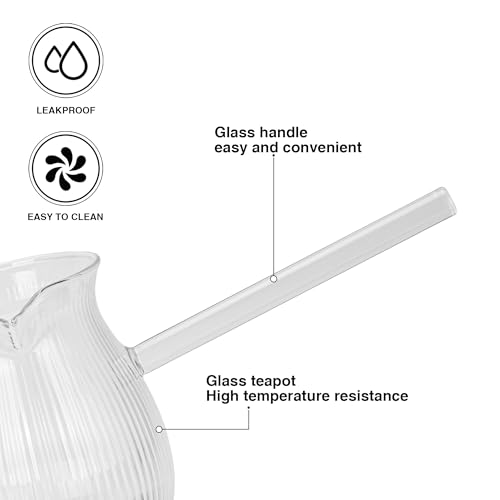 Fissman Glass Turkish Coffee Pot 500mL, High-Heat Resistant Glass Teapot, Milk Warmer, Sauce Maker, Ibrik Cezve Briki, Perfect Pouring Spout Stovetop/Turkish/Tea/Milk Warmer