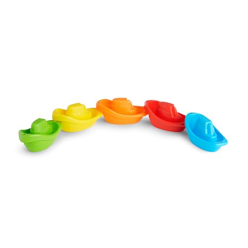 Munchkin 5-Pack - Fleet of Colorful Bath Boats – Fun & Educational Bath Toy Set