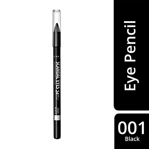 Rimmel London, Scandaleyes Waterproof Kohl Kajal Pencil Eyeliner, 01 Black, 1.3g