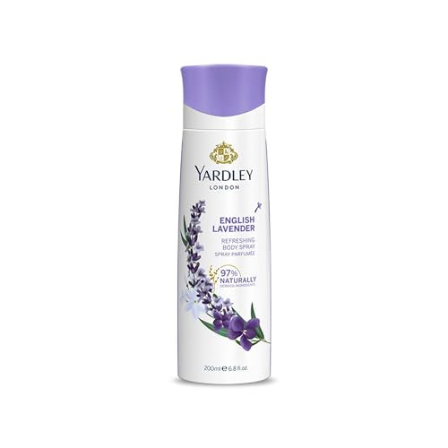 Yardley London English Lavender Body Spray For Women - 200ml Floral Aromatic Freshness - Relaxing & Calming Scent