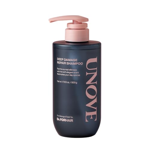 UNOVE Deep Damage Shampoo 500ml/16.91fl.oz | Nourishing Shampoo for Dry, Curly, and Color-Treated Hair | Keratin-PF Care for Softness and Shine | Deep Cleansing, Hydrating, and Oil Control