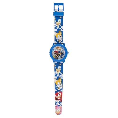Accutime SNC4028AZ Sonic The Hedgehog LCD Display Quartz Watch for Kids, 36.5 mm Diameter, Blue