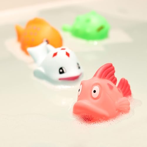 The Moon Brand Baby Sea Life Toys � 6Pcs Bath Fish Toys for Toddlers � Soft Baby Pool Accessories � Assorted Squeezable & Floating Aquatic Character Water Toys -Multi Color