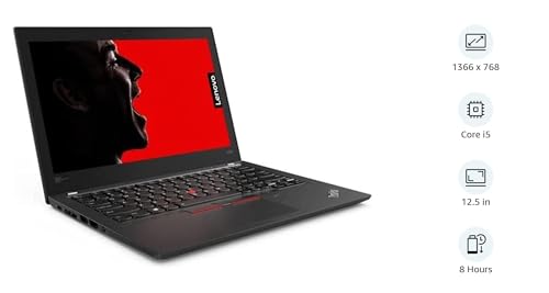 Lenovo ThinkPad X280 Business Laptop | Intel Core i5-8th Generation CPU | 8GB DDR4 RAM | 256GB SSD Hard | 12.5 inch Display | Windows 10 Pro (Renewed)