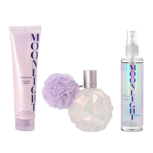 Ariana Grande Moonlight for Women - 3 Pc Gift Set 3.4oz EDP Spray, 3.4oz Body Souffle, 4oz Body Mist
