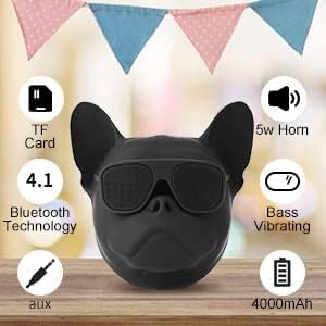 SYOSI Dog Shaped Creative Speaker, French Bulldog Shaped HI-FI Wireless Speaker with 32G Capacity, Bluetooth 4.1, Portable, Perfect for Home, Long Time Use