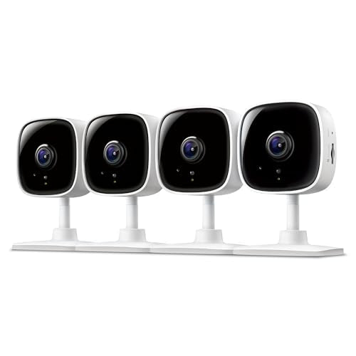 Tapo by TP-Link 1080P Indoor Security Camera for Baby Monitor, Pet Camera w/Motion Detection, 2-Way Audio Siren, Night Vision, Cloud & SD Card Storage, Works w/Alexa & Google Home, C100(4-Pack)