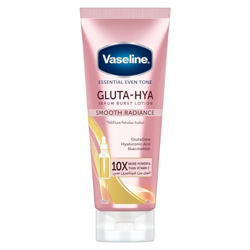 Vaseline Essential Even Tone Body Lotion Smooth Radiance, Gluta-Hya Serum Burst, 10X More Powerful than Vitamin C, Deeply Moisturising, 200ml