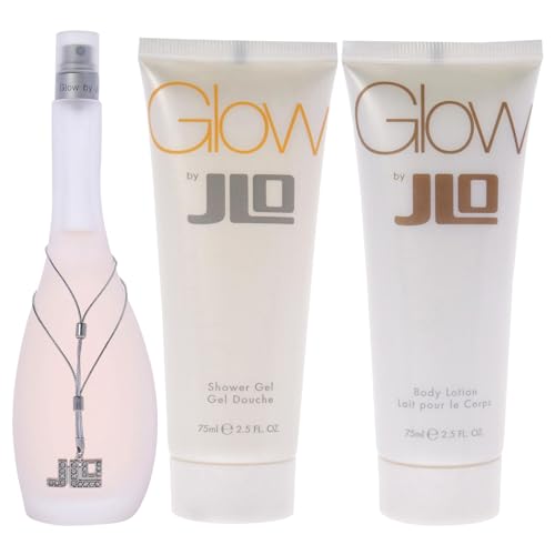 JENNIFER LOPEZ Glow 3 Pc Gift Set for Women, EDT 100 ml + Shower Gel 75 ml + Body Lotion 75 ml