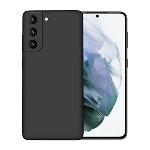 Maykela Silicone Cover Case Cover for Samsung Galaxy S21 Thin with Camera Protection Soft Interior Slim Fit Flexible Phone Case (for Samsung Galaxy S21-Black)