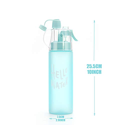 Emopeak 580ML Misting Water Bottle, 20OZ Sports Water Bottle with Spray Mist for Outdoor Hydration, BPA-Free Mist Water Bottle (Frosted Blue, 580ml/20oz)
