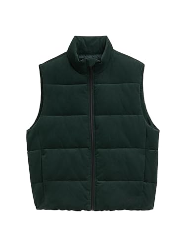 Tom Tailor Denim Men 1043593 Cord puffer vest with stand-up collar