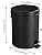 SLEEPHEAD®Artistic 3-Liter Trash Can with Lid, Foot Pedal Round Bathroom Garbage Can with Stainless Steel Removable Inner Wastebasketand Handle, Matt Finish, 0.8Gal/3L, Black