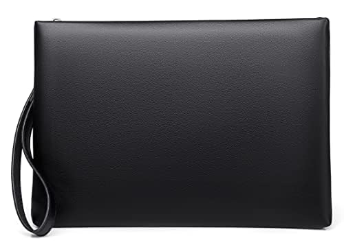 FSD.WG Mens Clutch Bag Handbag Leather Zipper Large Wallet Clutch Purse with Money
