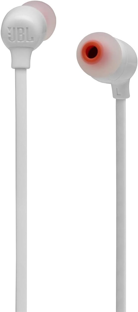 JBL Tune 110 Wired In-Ear Headphones, Deep and Powerful Pure Bass Sound, 1-Button Remote/Mic, Tangle-Free Flat Cable, Ultra Comfortable Fit - Black, JBLT110BLK