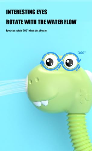 YOUWE7 Baby Bath Toys Electric Dinosaur Shower Head, Kids Water Spray Bathtub Toys, Dinosaur Shower Head Sprayer with 3 Strong Suction Cups, Bathtub Water Toys for Toddler Bath Toys