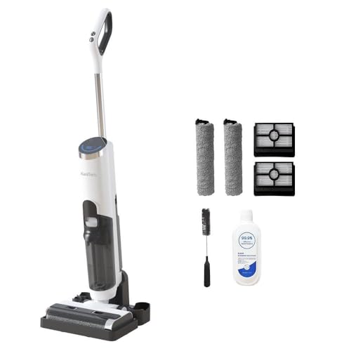 Smart Wet Dry Vacuum Cleaner, Cordless Floor Mop with Self-Cleaning, Dual-Sided Edge Cleaning, Long Runtime
