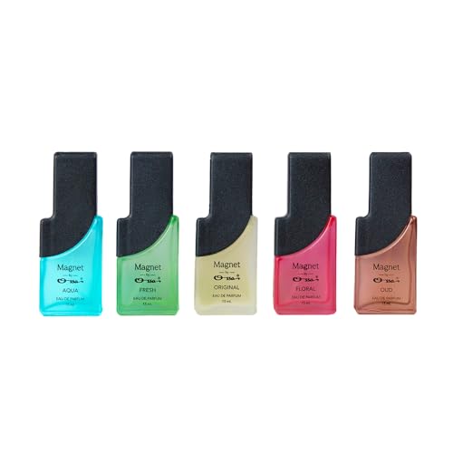 Ossa Magnet Discovery Set Eau De Parfum Gift Set | Aqua, Fresh, Original, Oud, Floral Premium Fragrance Set For Men & Women | Long Lasting Perfume Scent | Combo Pack of 5 x 15ml