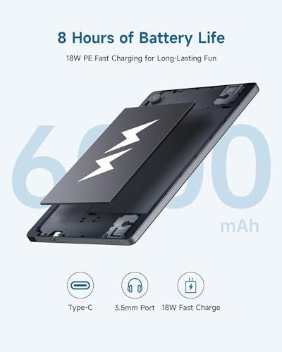 ALLDOCUBE iPlay 50 Android 12 Tablet 2k Ultra HD10.4 Inches, 8GB RAM, 256GB ROM, Dual Camera, Octa-Core Chip, 6000mAh, with free Glass protector and flip cover, international Version.