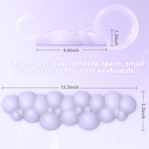 NALACAL Cloud Mouse Pad Wrist Support Keyboard Wrist Rest Set with Ergonomic Memory Foam,Non-Slip Base,Cloud Coasters for Home,Office,Laptop,Desktop Computer,Easy Typing Pain Relief-Purple