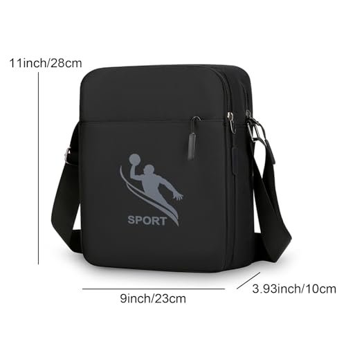 Ogetok Large Crossbody Bag Black Big Messenger Bag for Men Women, Casual Side Shoulder Bag Neck Pouch, Travel Cell Phone Purse Wallet Handbag with Adjustable Strap for Business, Traveling, Hiking