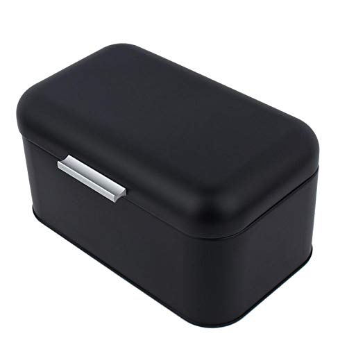 Bread Box, Metal Durable Retro Storage Box, Easy to Clean for Kitchen for Living Room Save Space(black)