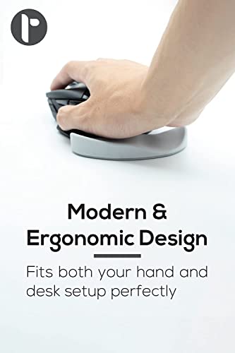 2 PCS Ergonomic Gliding Palm Rest, Soft Cooling Material, Sliding Wrist Pad That Moves with Your Mouse for Office, Computer, Laptop, Mac, Easy Typing Pain Relief Wrist Rest (Black, Silver Gray)