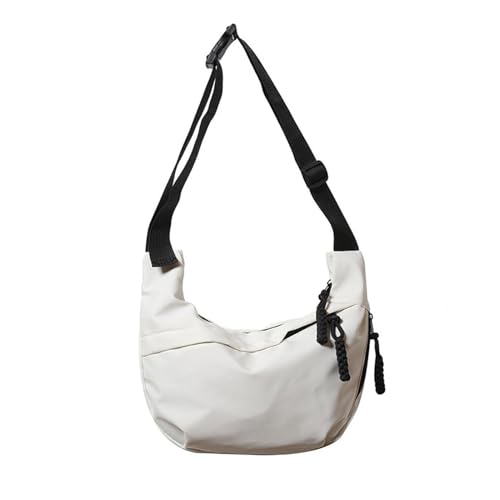 TERRIFI Crossbody Sling Bag, Mobile Phone Shoulder Messenger Bag for Men Women, Casual Across Body Backpack for Travel Cycling Hiking (White)