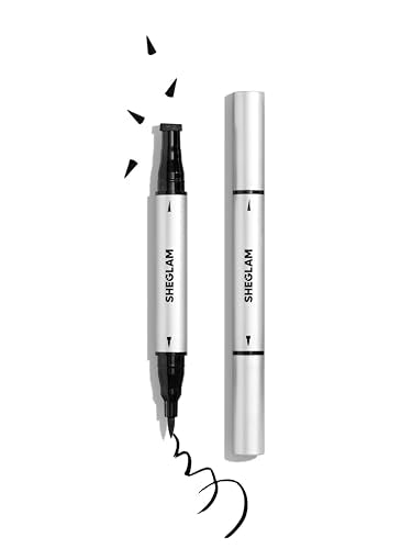 SHEGLAM Black Liquid Eyeliner Pen with Wing Stamp Long Lasting Waterproof Eye Liner Makeup