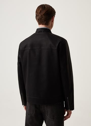 ovs Men Grand & Hills Biker Jacket With Mock Neck