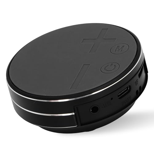 Bone Conduction Speaker, Portable Stereo Mini Waterproof Music Player, Mini Size Music Player with Strong Suction Cup Base for Home Outdoor Travel (Black)