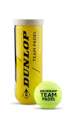 Dunlop Team Padel Padel Balls for Leisure and Training Games (Pack of 3)