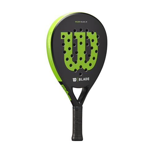 Wilson Padel Racket Blade Junior v2, Fibreglass, 300 g, Head Size: 439 cm?, Black/Neon Green