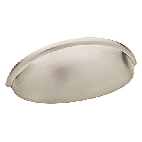 Franklin Brass Brushed Nickel Bin Cup Pull, Cabinet Handles And Drawer Pulls For Kitchen Cabinets Dresser Drawers, 3 Inch (76mm), 10-Pack, P34702K-Sn-B, Hardware