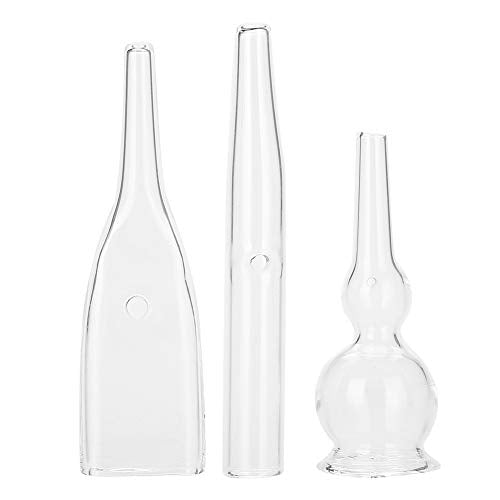 Lwuey Vacuum Glass Tube, Blackhead Removal Glass Pipes Set Facial Cleansers Whitehead Removing Glass Pipe Kit Machine Accessories Device for Face Suction Pore Cleanser Beauty Equipment Home Salon 3PCS