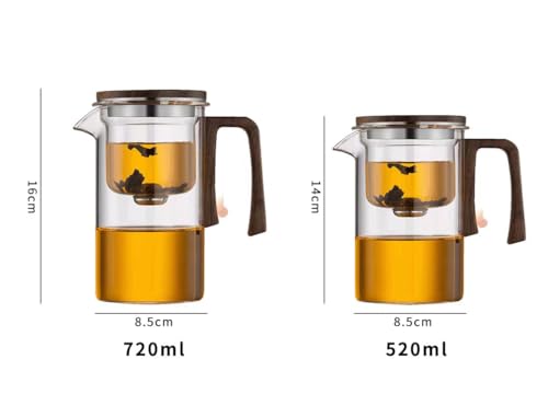 PGQIQGNM Enchanti Tea Witchcraft Teapot with Enchanted Glass Teapot with Strainer for Blooming Tea & Loose Leaf (520ML)