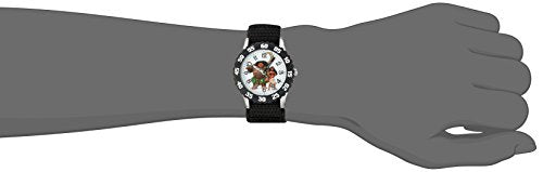 Disney Moana Kids' Bezel Stainless Steel Time Teacher Analog Nylon Strap Watch, Black